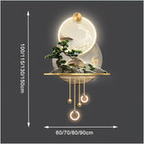 MJBDCVN 3D Wall Art Decor with Led Light, Wall Sculptures, Chinese Landscape Painting, for Home Entrance Hallway Bedroom of(Size:60x100cm)