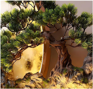 MJBDCVN 3D Wall Art Decor with Led Light, Wall Sculptures, Chinese Landscape Painting, for Home Entrance Hallway Bedroom of(Size:60x100cm)