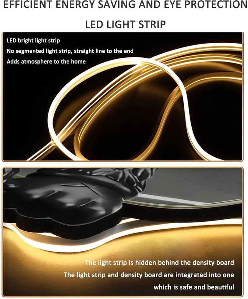 Chinese Koi Fish Wall Hanging Painting with Led Light - 3D Metal Wall Sculptures for Home Oriental Decor, Traditional Wall Art Clock