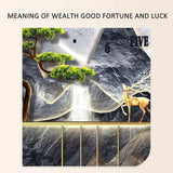 Chinese Koi Fish Wall Hanging Painting with Led Light - 3D Metal Wall Sculptures for Home Oriental Decor, Traditional Wall Art Clock