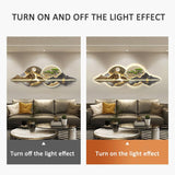 Traditional Chinese Welcoming Pine Wall Hanging Decor - 3D Wall Sculptures Painting with LED Light, Modern Oriental Decorations