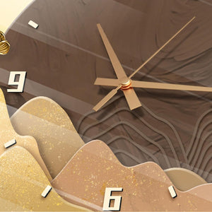 SYLUOQP Modern wall clock in feathers with LED light and clock, wall decoration in hand painted feathers for living room, bedroom,C,100 * 36CM [Energy Class A]