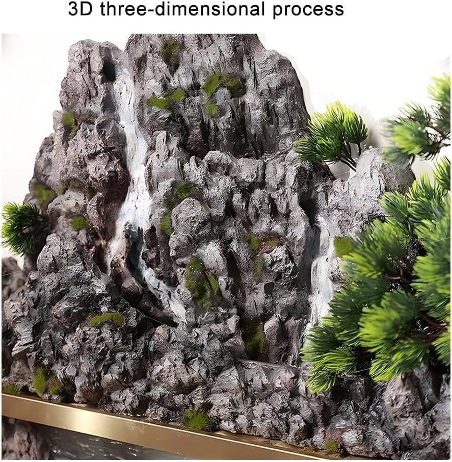 MJBDCVN 3D Wall Art Decor with Led Light, Wall Sculptures, Chinese Landscape Painting, for Home Entrance Hallway Bedroom of(Size:60x100cm)