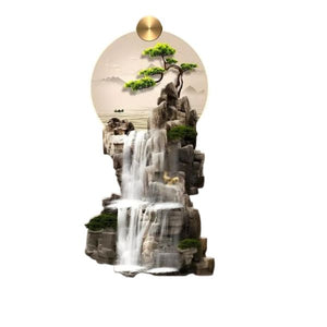 3D Wall Sculptures Art Decor with Led Light, Oriental Decor Traditional Chinese Wall Hanging Painting, Large Metal Wall Art Sculpture, for Bedroom Living Room Entrance(Multi-colored-A,60x120cm)